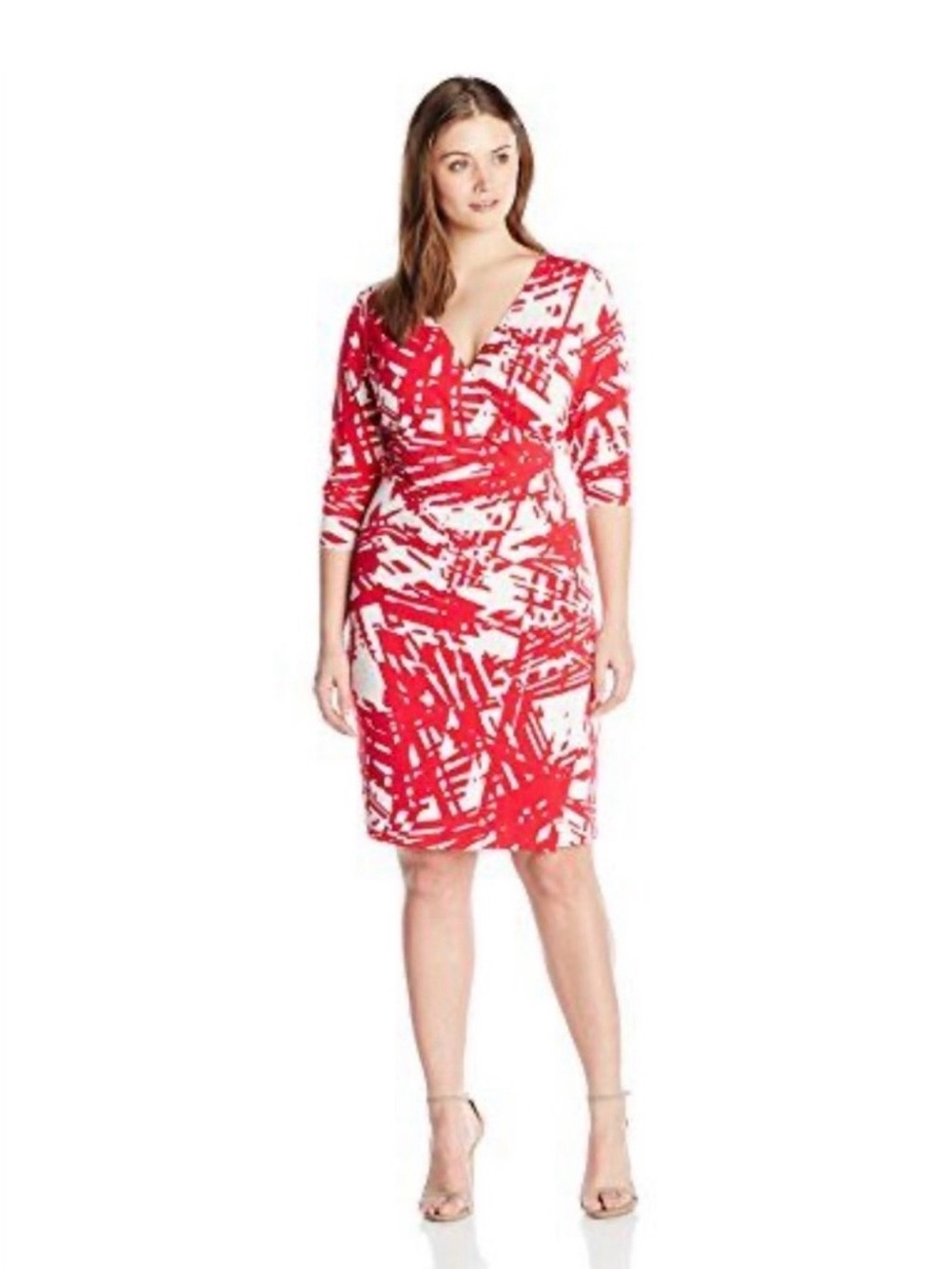 Calvin Klein Pink and White Wrap Dress